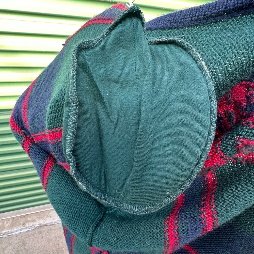 Pendleton Plaid Virgin Wool Cardigan 2X Harvest Cornucopia Embroidery - Picture 9 of 13